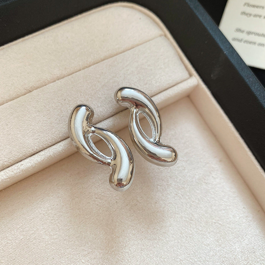 銀針圓圈銀色耳環輕奢高級感耳釘女冷淡風時尚百搭耳飾設計感小衆