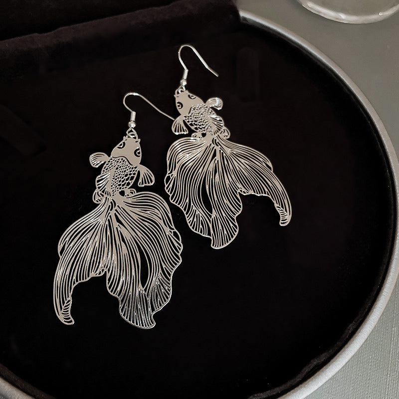 銀針歐美誇張金屬風幾何耳環簡約小衆設計耳釘氣質時尚高級感耳飾