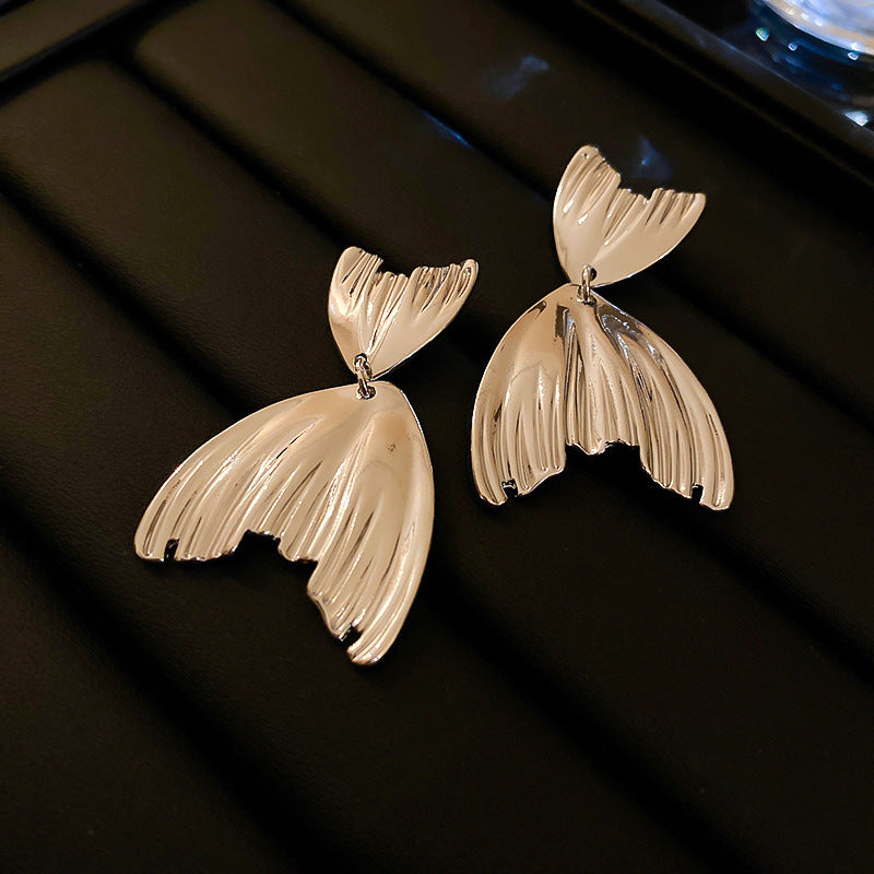 銀針冷淡風透明樹脂水滴花朵珍珠耳環時尚耳釘跨境歐美高級感耳飾