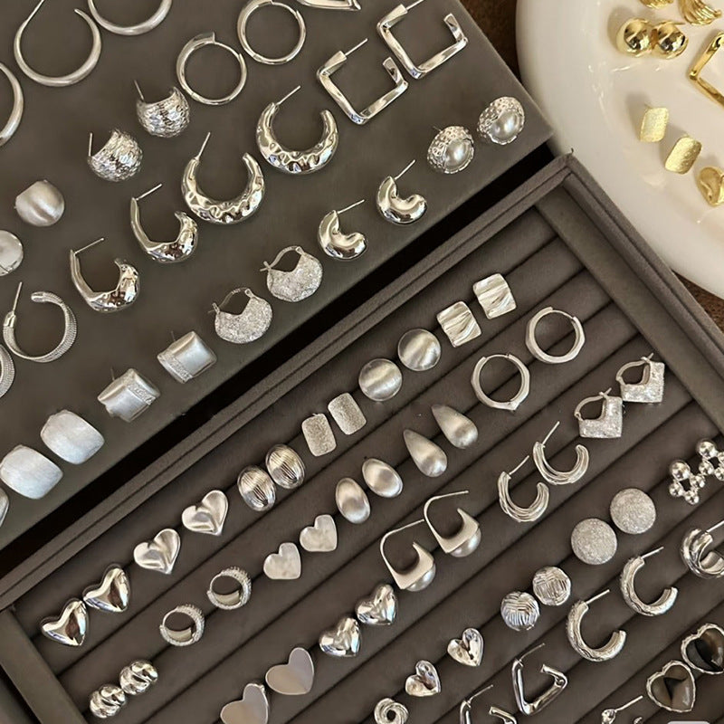 銀針圓圈銀色耳環輕奢高級感耳釘女冷淡風時尚百搭耳飾設計感小衆