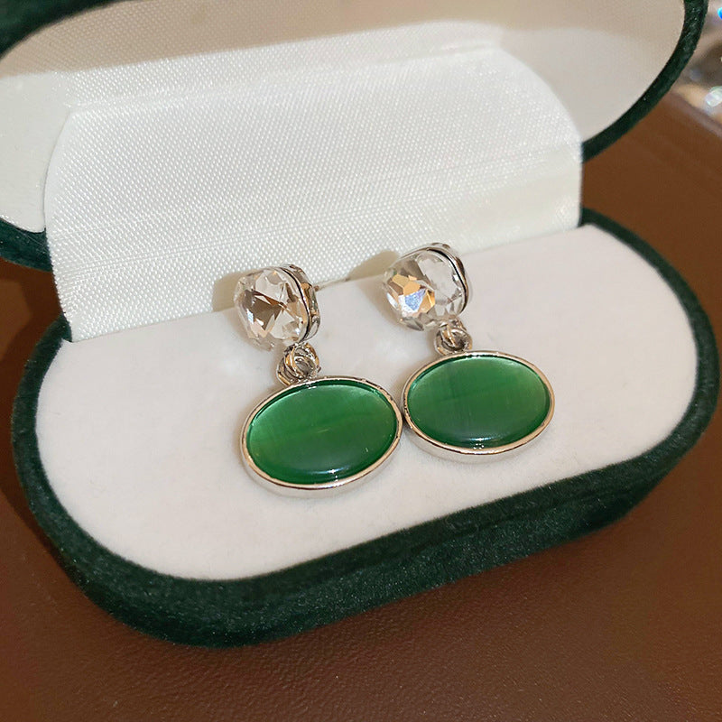 銀針跨境高級感銀色幾何圓珠愛心耳釘小衆個性耳環冷淡風耳飾