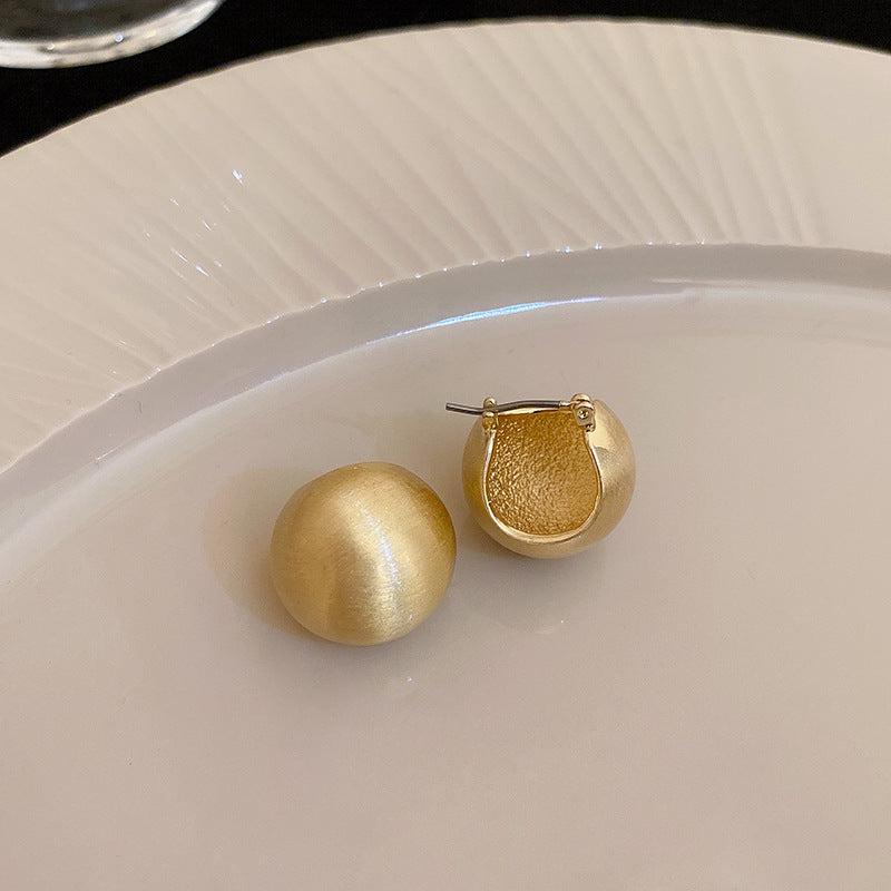 銀針歐美輕奢金屬風拉絲方形愛心耳環女網紅個性幾何耳釘時尚耳飾