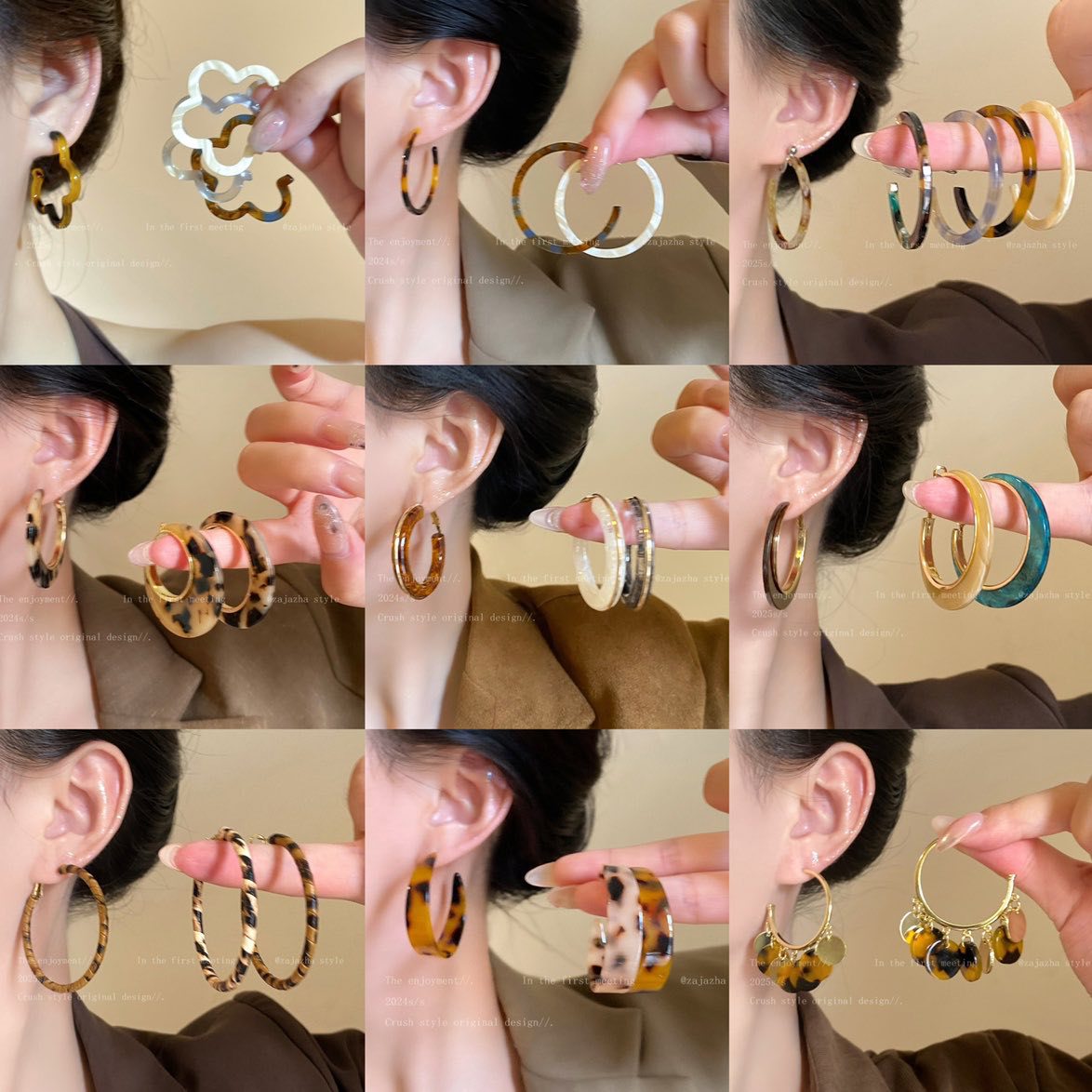 銀針樹脂暈染花朵耳環輕奢高級感耳釘復古時尚百搭耳飾設計感小衆