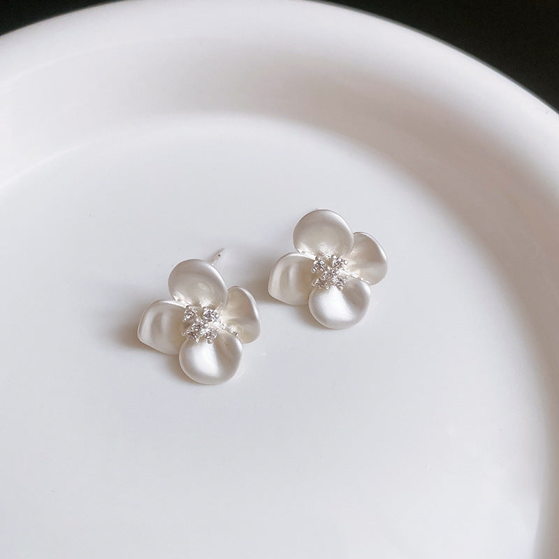 银针欧美跨境花朵几何流苏耳钉时尚金属风耳环轻奢高级感耳饰