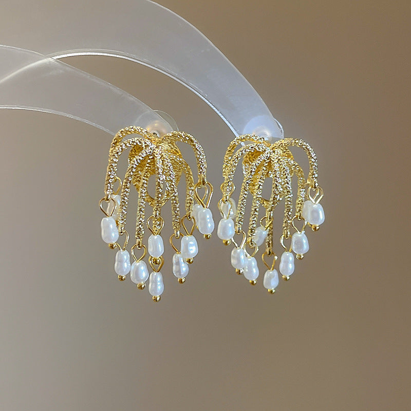 銀針法式復古字母豬鼻子土星珍珠耳環一款兩戴耳釘輕奢高級感耳飾