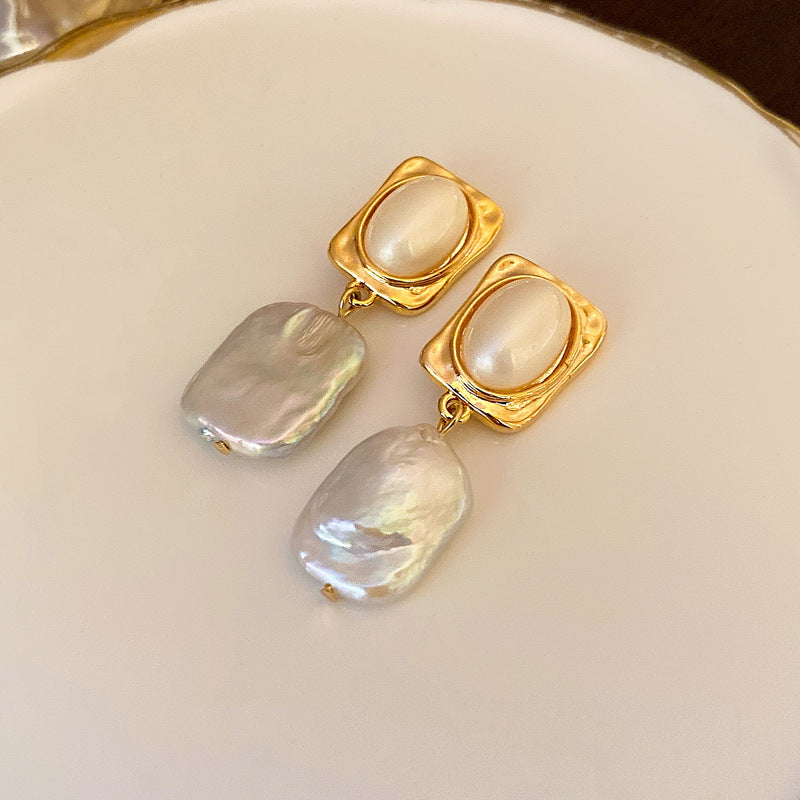 銀針超仙珍珠花朵流蘇耳環氣質時尚耳釘跨境歐美誇張高級感耳飾女