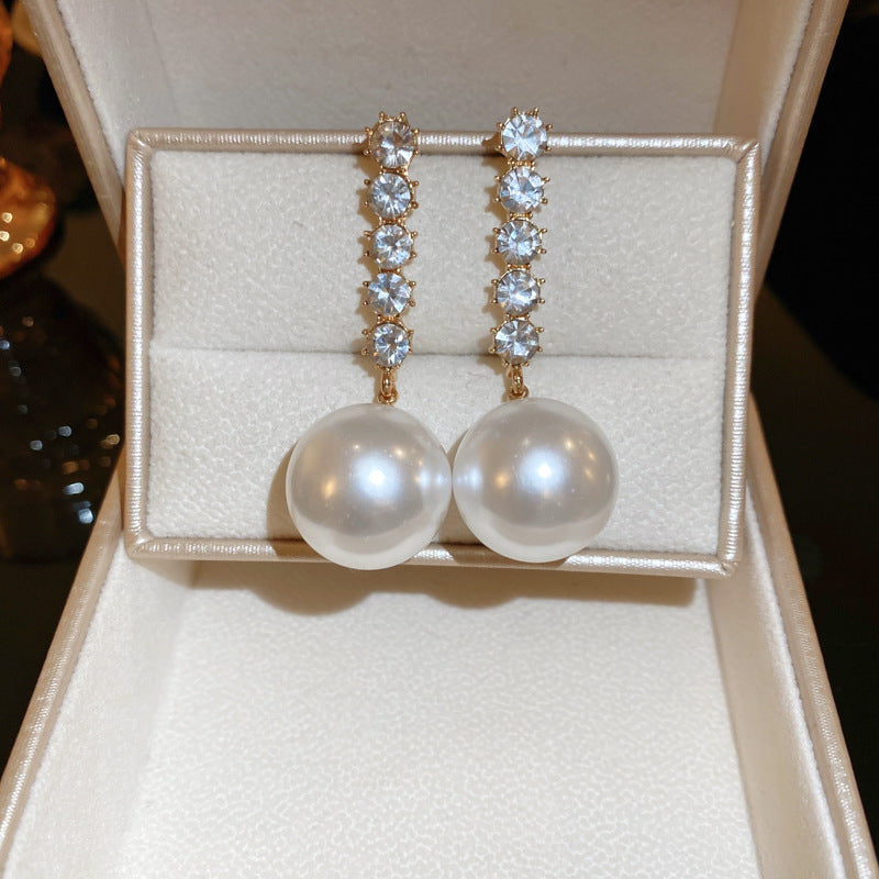 銀針法式復古字母豬鼻子土星珍珠耳環一款兩戴耳釘輕奢高級感耳飾