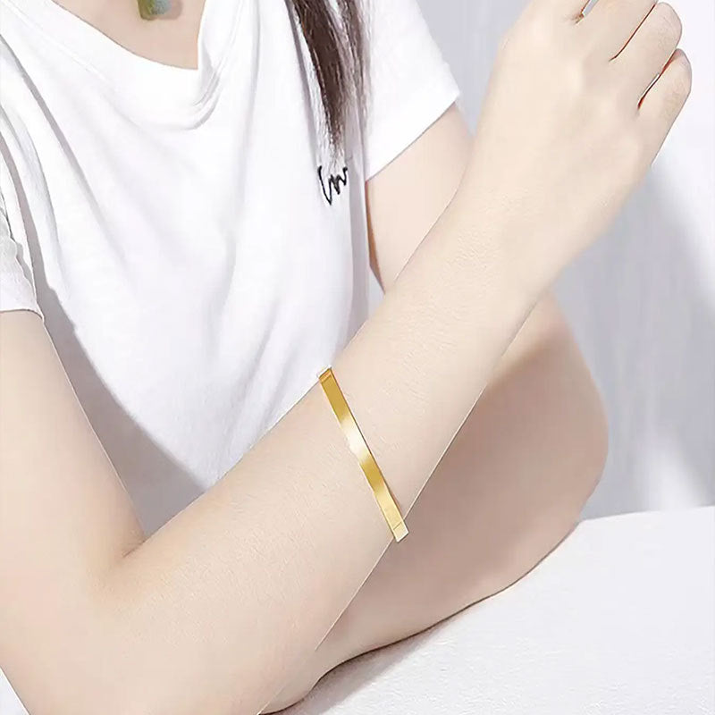 鈦鋼手鐲光面不鏽鋼手鐲女生高級感時尚百搭簡約輕奢不掉色手環