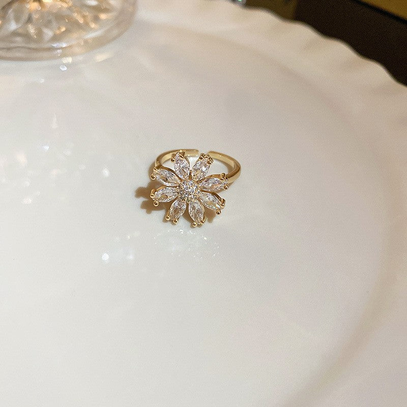 東大門氣質鋯石五角星開口戒指小衆時尚食指戒網紅輕奢高級感手飾