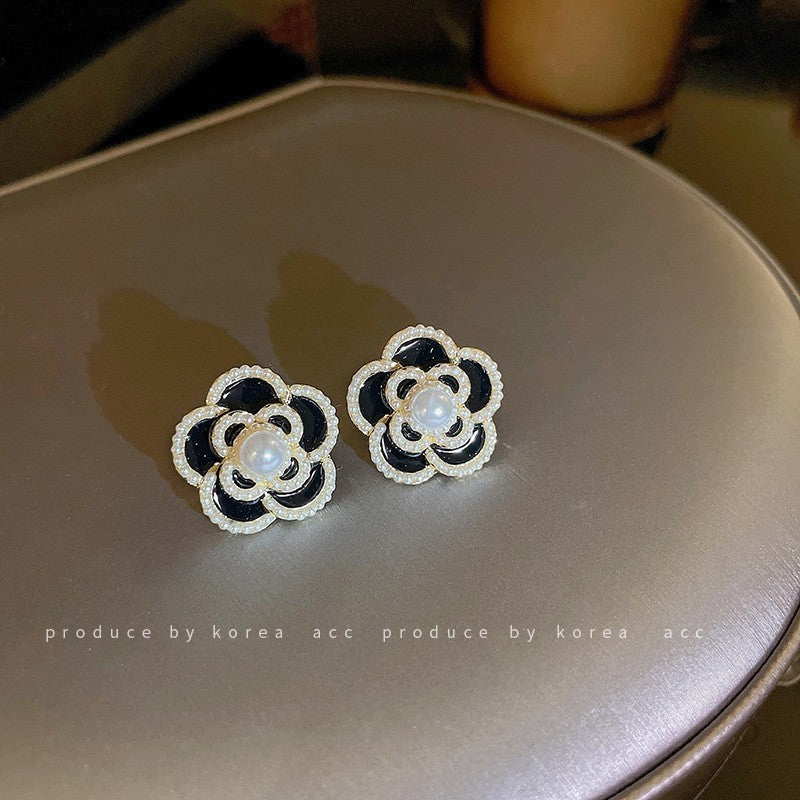 銀針復古花朵愛心字母珍珠耳環法式氣質耳釘輕奢高級感耳飾女