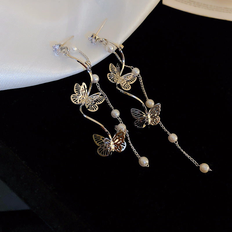 銀針跨境高級感銀色幾何圓珠愛心耳釘小衆個性耳環冷淡風耳飾