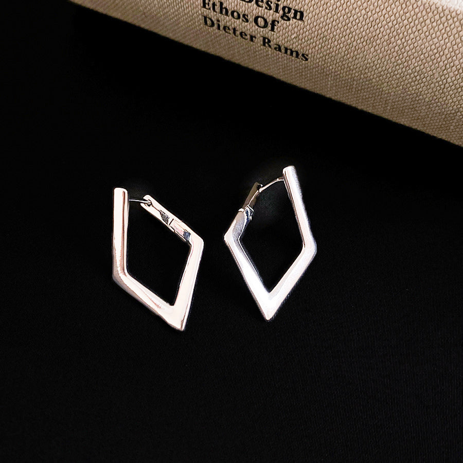 銀針圓圈銀色耳環輕奢高級感耳釘女冷淡風時尚百搭耳飾設計感小衆