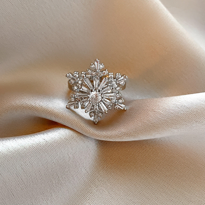 韓國輕奢鋯石圓圈蛇形葫蘆戒指小衆設計感食指戒氣質高級感手飾女