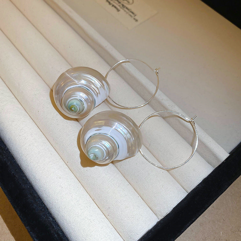 銀針冷淡風透明樹脂水滴花朵珍珠耳環時尚耳釘跨境歐美高級感耳飾