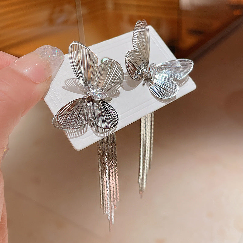 銀針歐美跨境專供花朵珍珠流蘇耳環氣質個性耳釘誇張高級感耳飾女