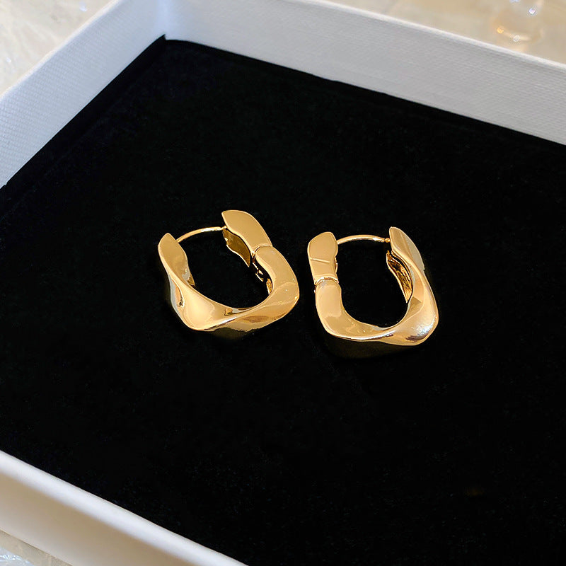 銀針歐美誇張銀色素圈愛心耳環冷淡風時尚耳圈輕奢個性高級感耳飾