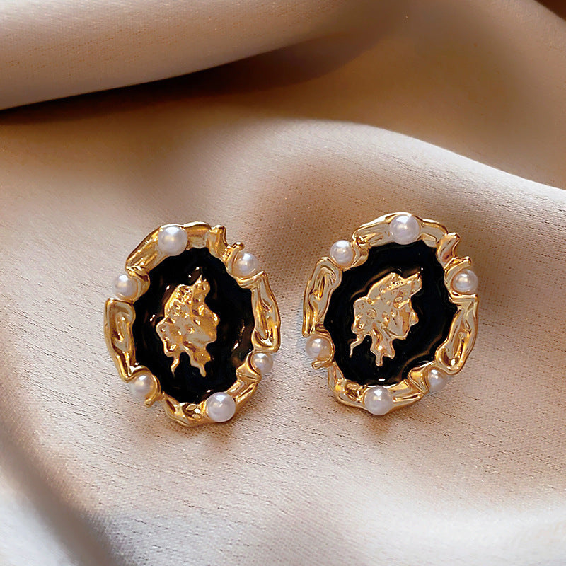 銀針歐美輕奢人造鋯石水晶款愛心耳釘時尚宮廷風耳環高級感耳飾女