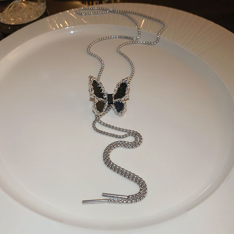 韓國時尚冷淡風鑲鑽愛心珍珠項鍊網紅小衆設計感氣質鎖骨鏈項飾女