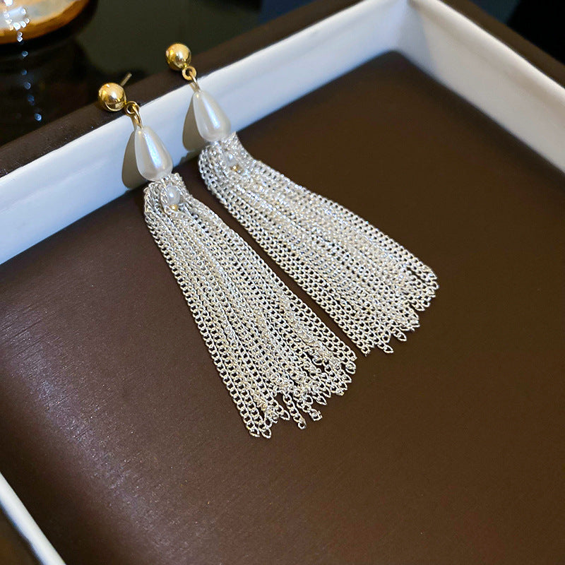 銀針時尚白色系花朵貝殼珍珠耳環氣質新款耳釘歐美時尚高級感耳飾