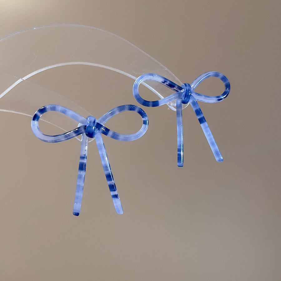 銀針樹脂暈染花朵耳環輕奢高級感耳釘復古時尚百搭耳飾設計感小衆