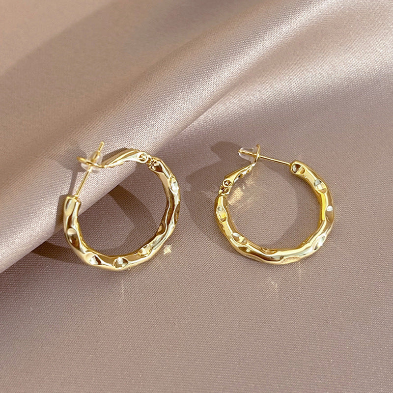 莫奈花園油畫風愛心花朵珍珠耳環時尚氣質耳釘法式甜美小清新耳飾