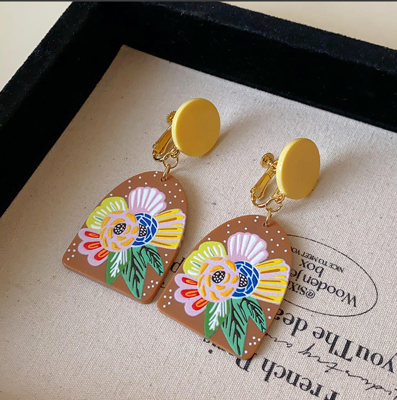 銀針復古花朵愛心字母珍珠耳環法式氣質耳釘輕奢高級感耳飾女