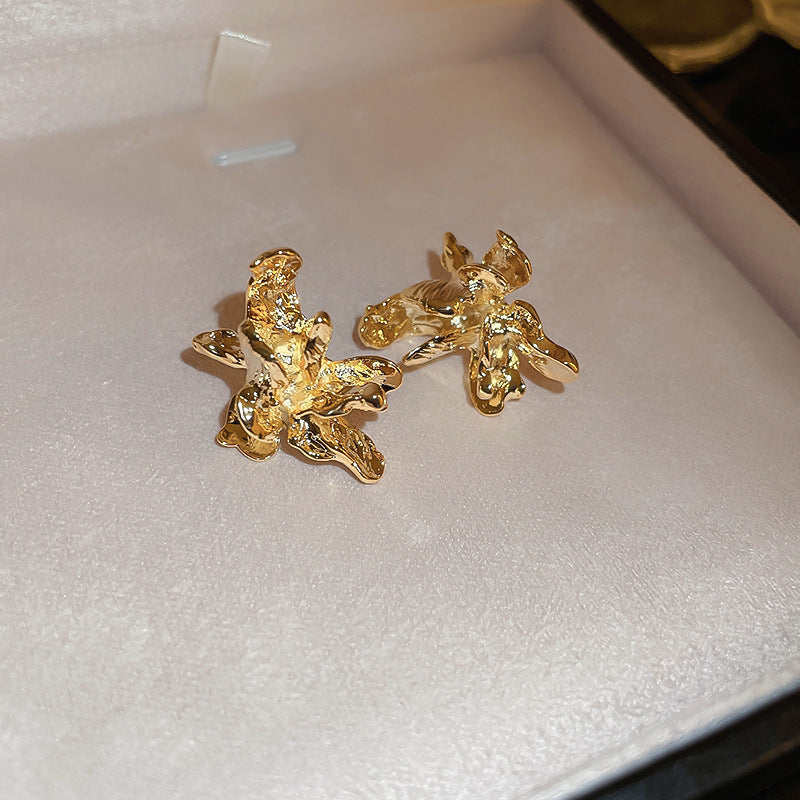 银针欧美跨境花朵几何流苏耳钉时尚金属风耳环轻奢高级感耳饰