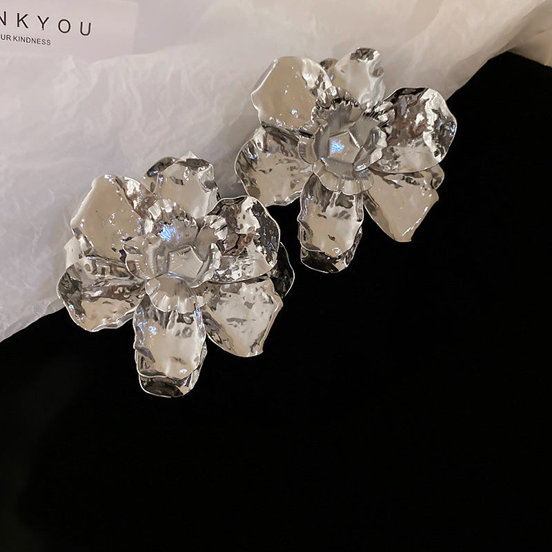 银针欧美跨境花朵几何流苏耳钉时尚金属风耳环轻奢高级感耳饰