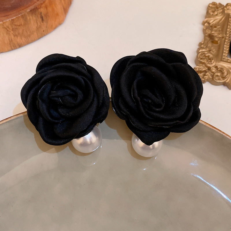 銀針復古花朵愛心字母珍珠耳環法式氣質耳釘輕奢高級感耳飾女