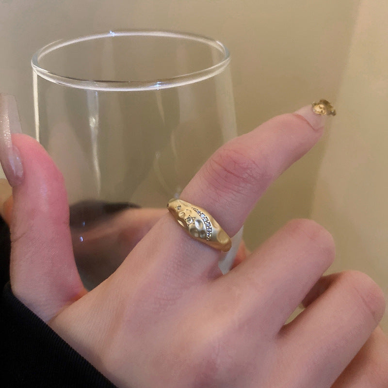 真金電鍍高級感鋯石蝴蝶愛心蛇形開口戒指時尚輕奢食指戒氣質手飾