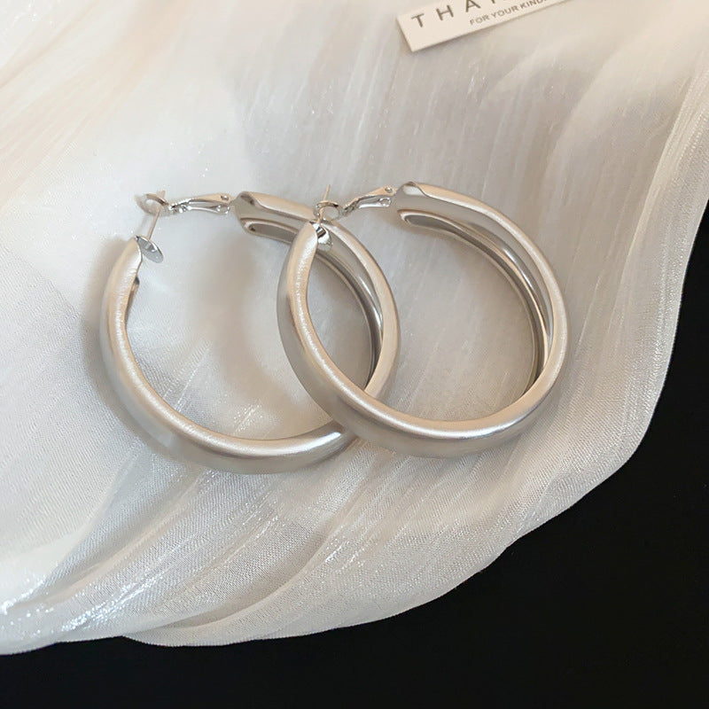 銀針多巴胺彩色耳圈甜美小清新簡約個性耳環設計感小衆歐美耳飾女