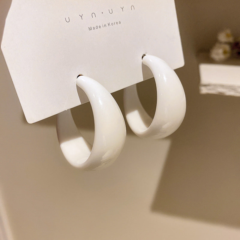 銀針冷淡風透明樹脂水滴花朵珍珠耳環時尚耳釘跨境歐美高級感耳飾