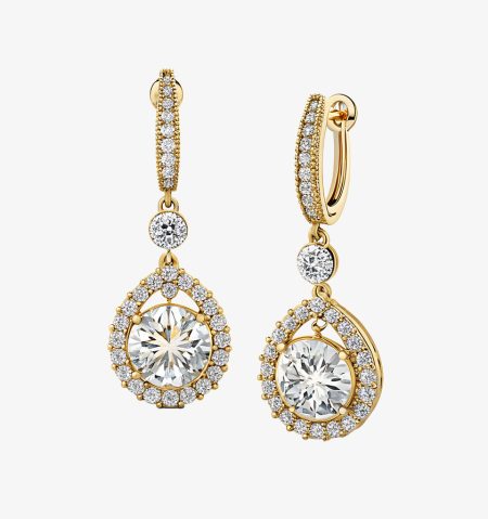 Crystal Accent Gold Hoops