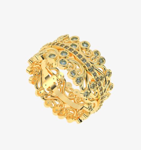 24k Gold Rose Ring