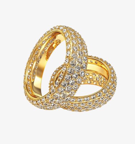 Gold Moon & Star Ring Set